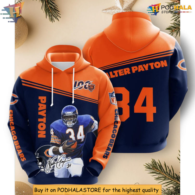 Player 34 Payton Edition Chicago Bears Hoodie For Men Sport Style Gift