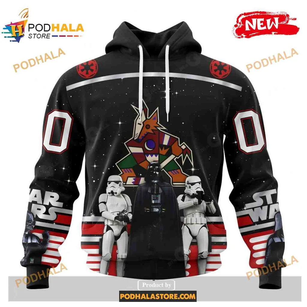 Playful Arizona Coyotes Star Wars 3d Hoodie With Stormtroopers Design