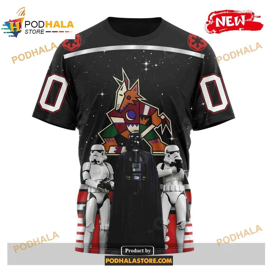 Playful Arizona Coyotes Star Wars AOP Hoodie With Stormtroopers Design Playful Arizona Coyotes Star Wars AOP Hoodie With Stormtroopers Design