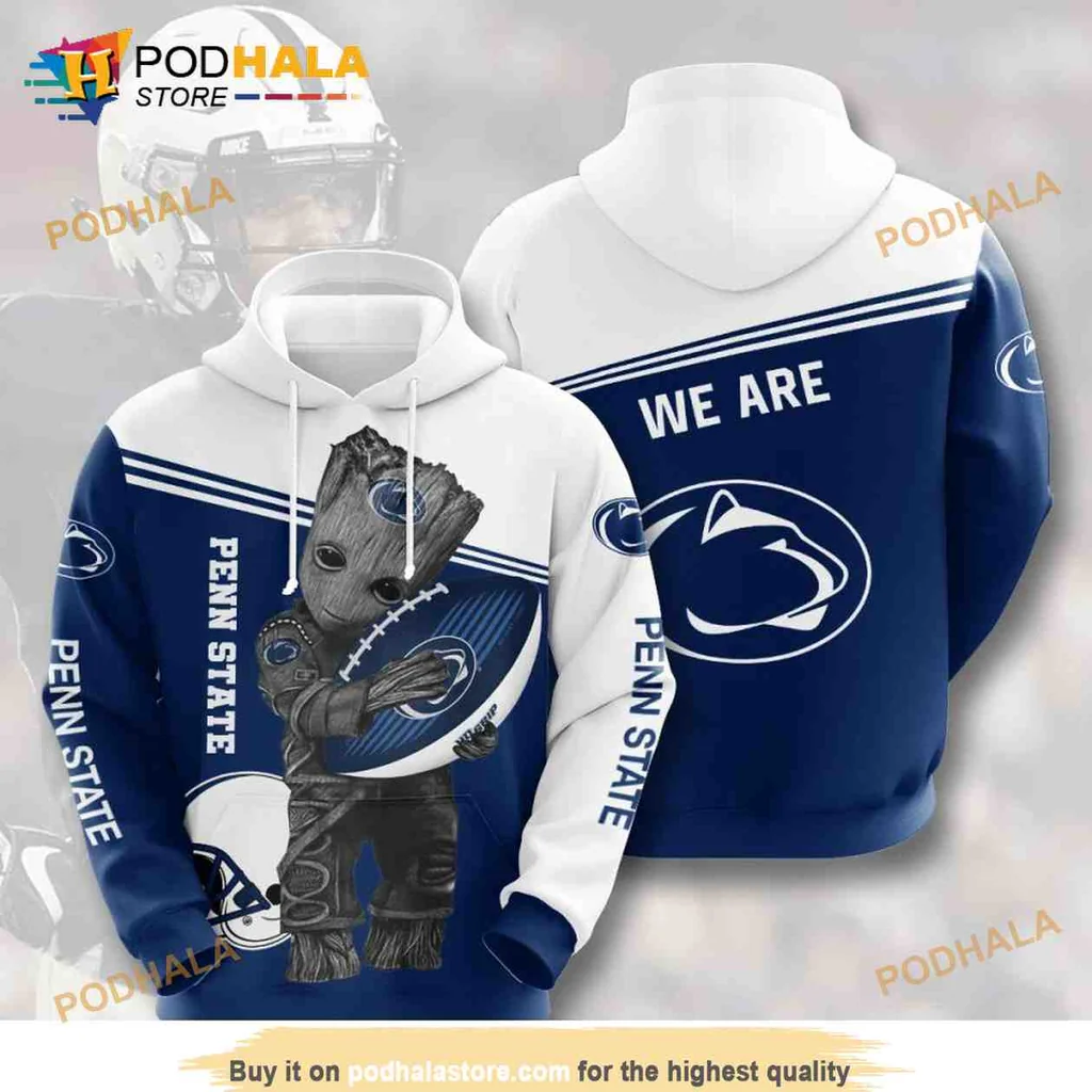 Playful Baby Groot Penn State 3d Hoodie, We Are Penn State Design