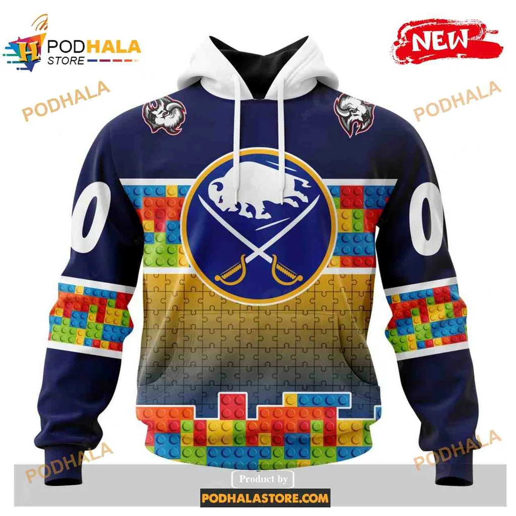 Playful Buffalo Sabres 3d Hoodie Featuring Vibrant Logo And Colorful Gradient