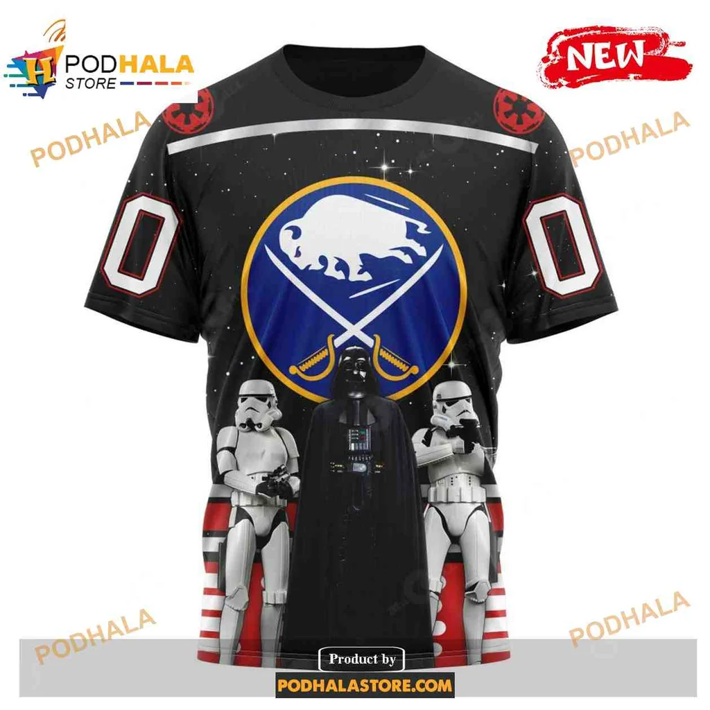 Playful Buffalo Sabres Star Wars AOP Hoodie With Stormtroopers Design Playful Buffalo Sabres Star Wars AOP Hoodie With Stormtroopers Design