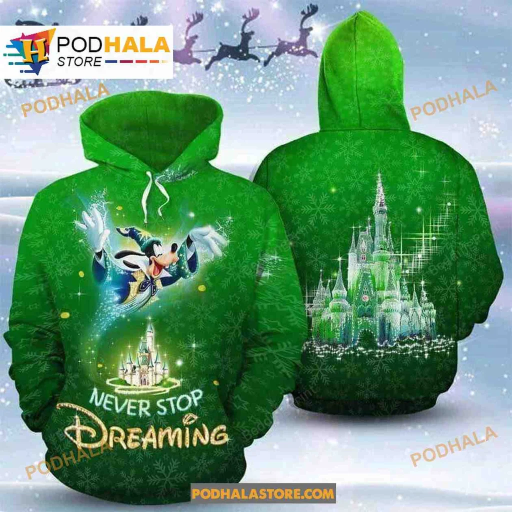 Playful Cartoon Mouse 3d Hoodie With Never Stop Dreaming Design