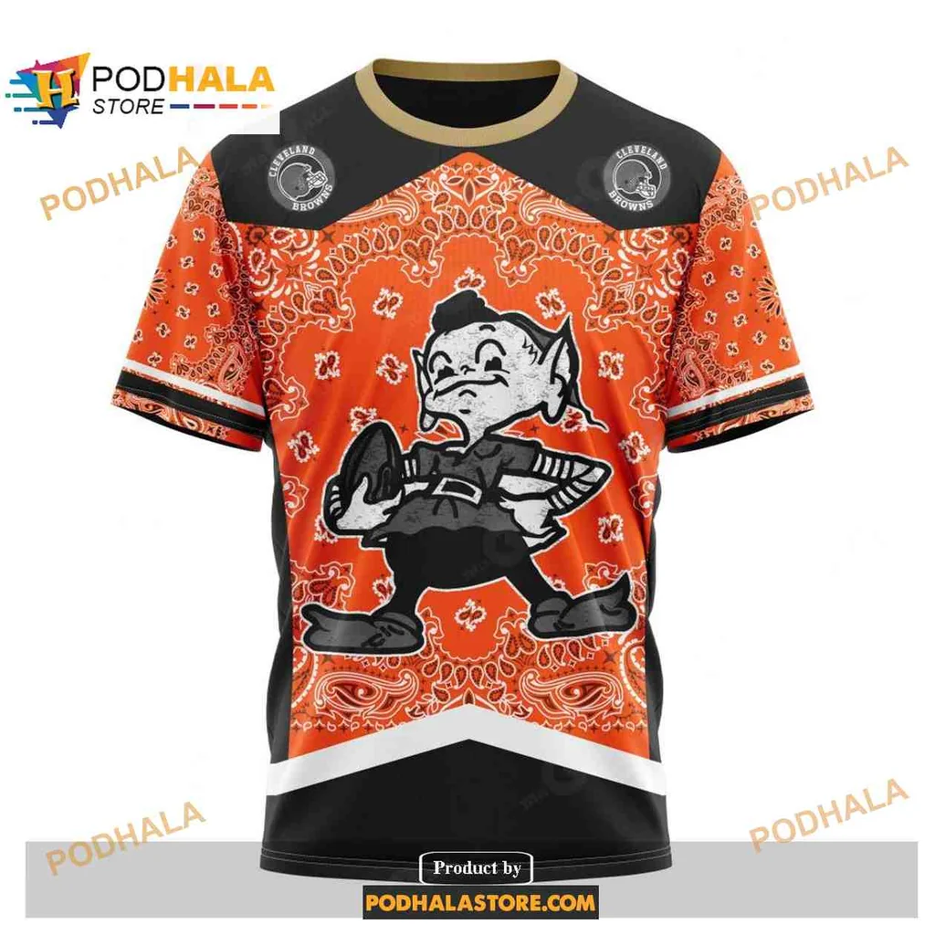 Playful Cleveland Browns Football Player AOP Hoodie With Cartoon Design Playful Cleveland Browns Football Player AOP Hoodie With Cartoon Design