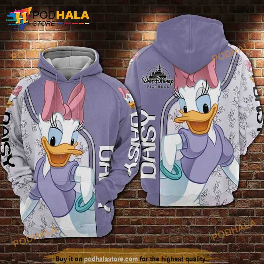 Playful Daisy Duck 3d Hoodie Featuring Cheerful Graphic And Vibrant Colors