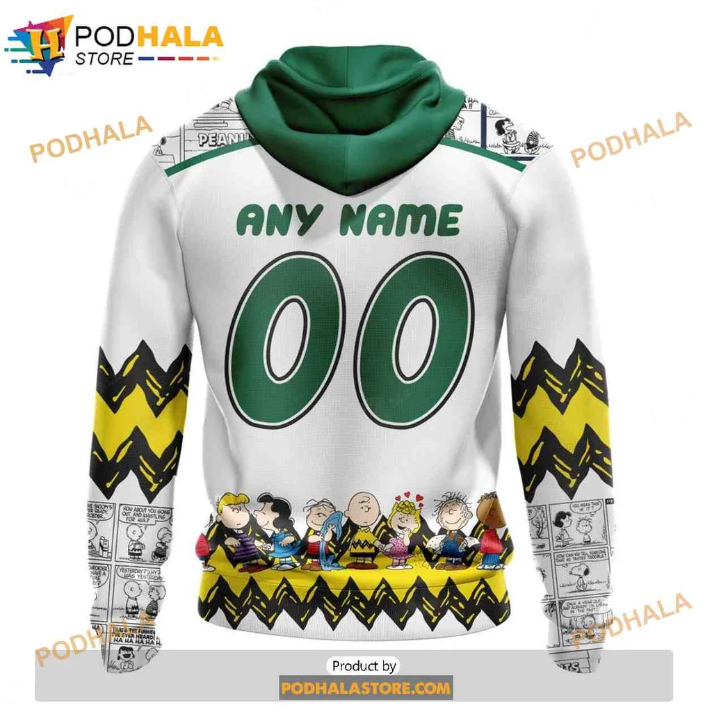 Playful Dallas Stars Peanuts All Over Print Hoodie Featuring Charlie Brown And Snoopy Playful Dallas Stars Peanuts All Over Print Hoodie Featuring Charlie Brown And Snoopy