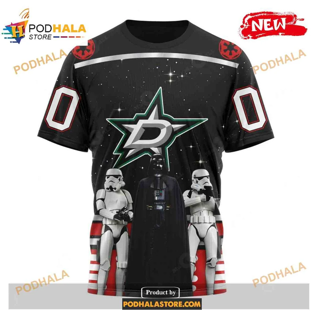 Playful Dallas Stars Star Wars AOP Hoodie Featuring Stormtroopers Design Playful Dallas Stars Star Wars AOP Hoodie Featuring Stormtroopers Design