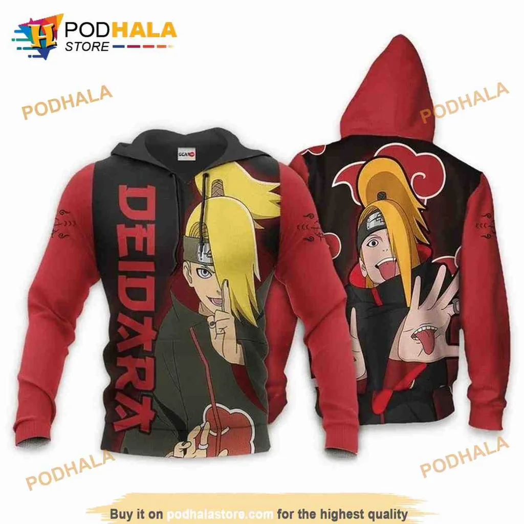 Playful Deidara Naruto 3d Hoodie Featuring Vibrant Art And Clay Design