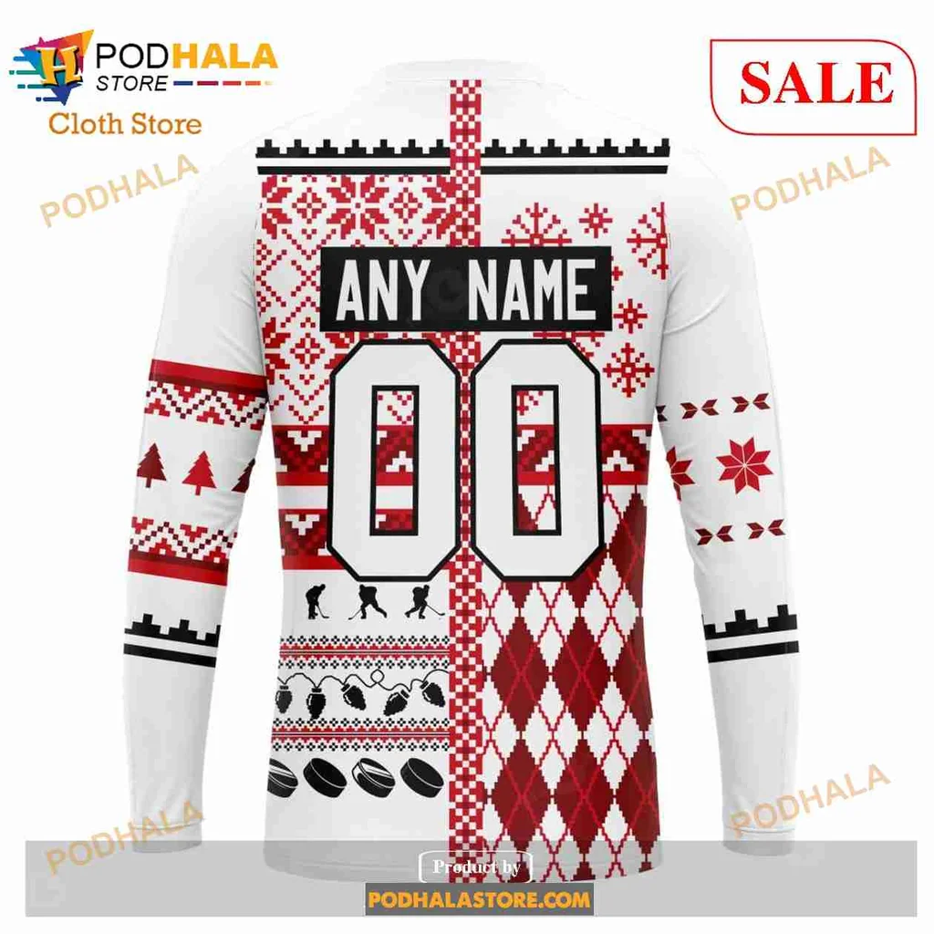 Playful Detroit Red Wings 3d Hoodie With Christmas Motifs And Logo - Product View 5 Playful Detroit Red Wings 3d Hoodie With Christmas Motifs And Logo - Product View 5
