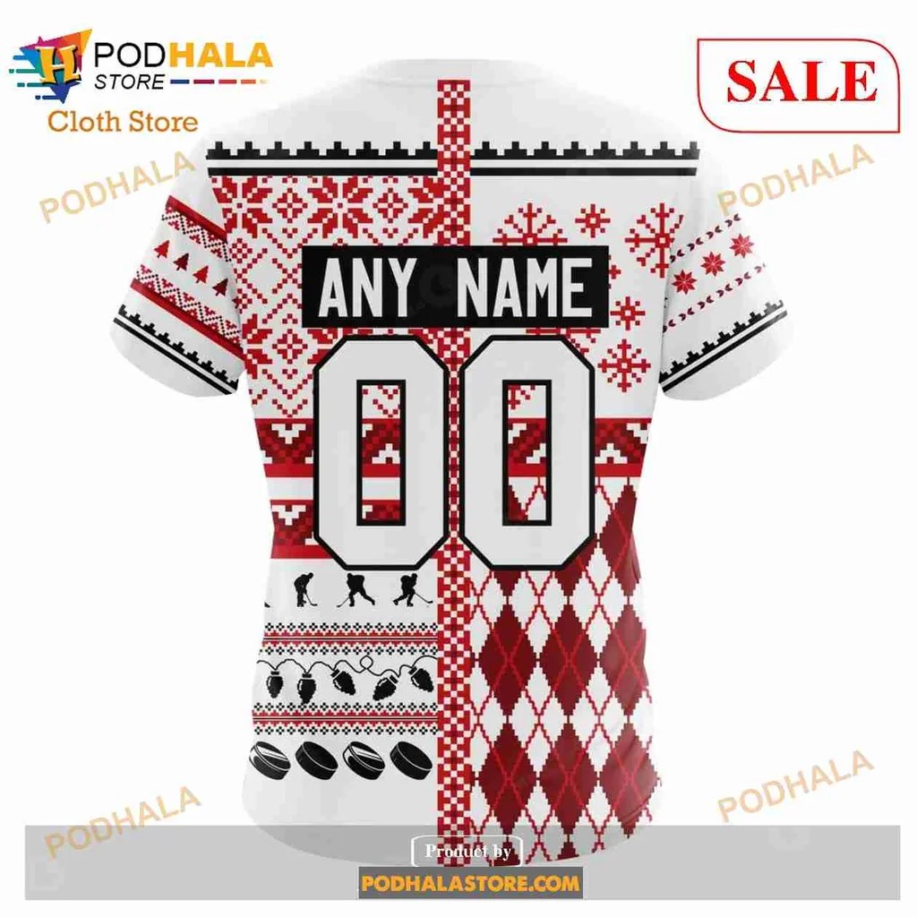 Playful Detroit Red Wings 3d Hoodie With Christmas Motifs And Logo - Product View 7 Playful Detroit Red Wings 3d Hoodie With Christmas Motifs And Logo - Product View 7