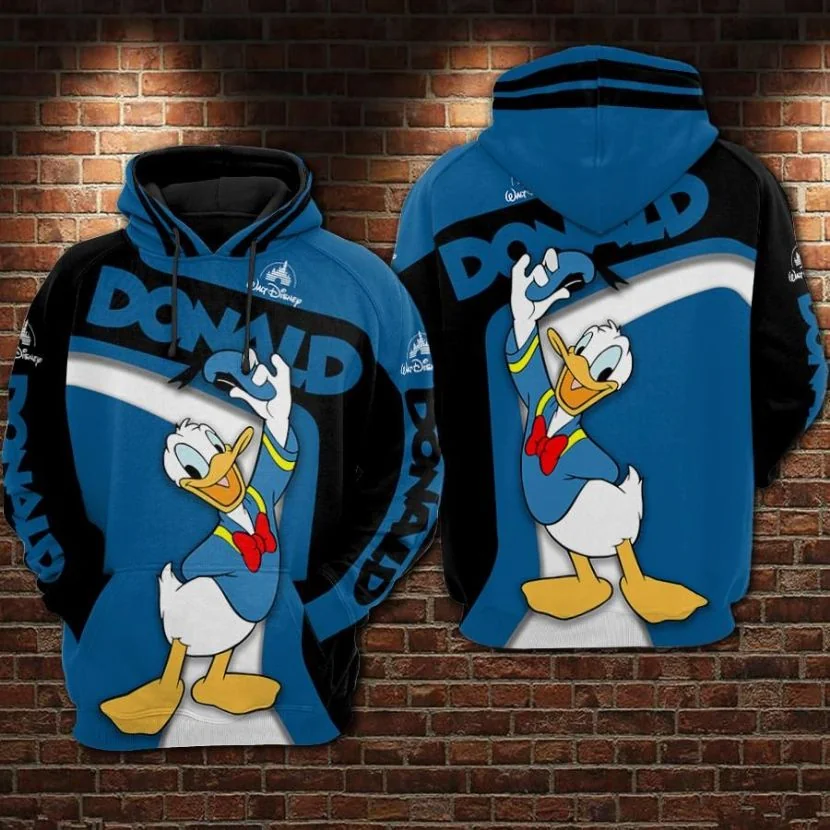 Playful Donald Duck 3d Hoodie Featuring Cheerful Cartoon Design