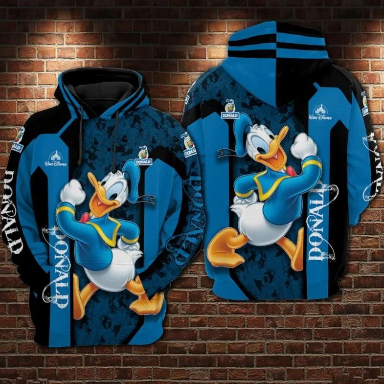 Playful Donald Duck 3d Hoodie Featuring Vibrant All Over Print Design