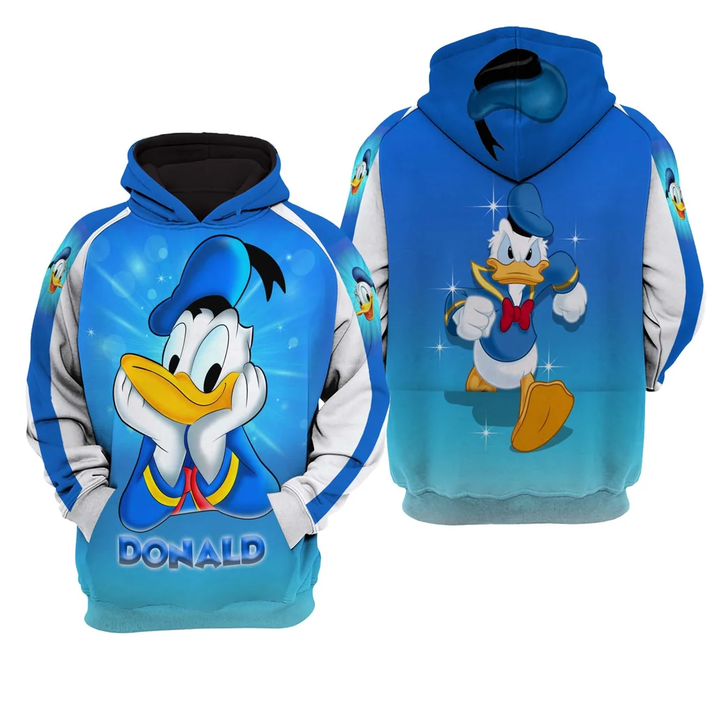 Playful Donald Duck 3d Hoodie With Cheerful Cartoon Design