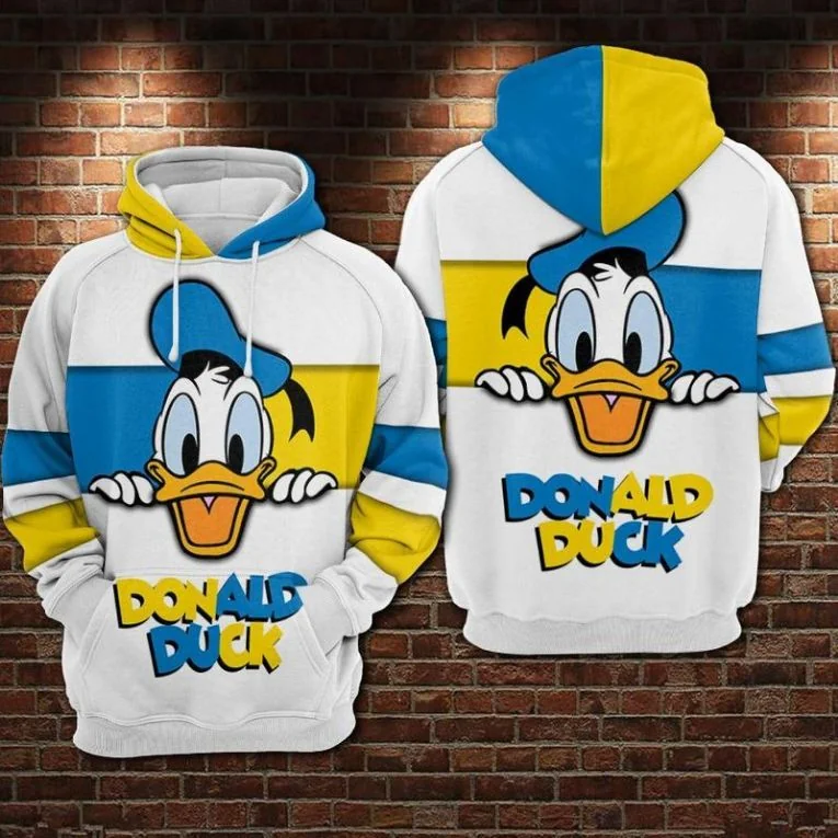 Playful Donald Duck 3d Hoodie With Vibrant Cartoon Design