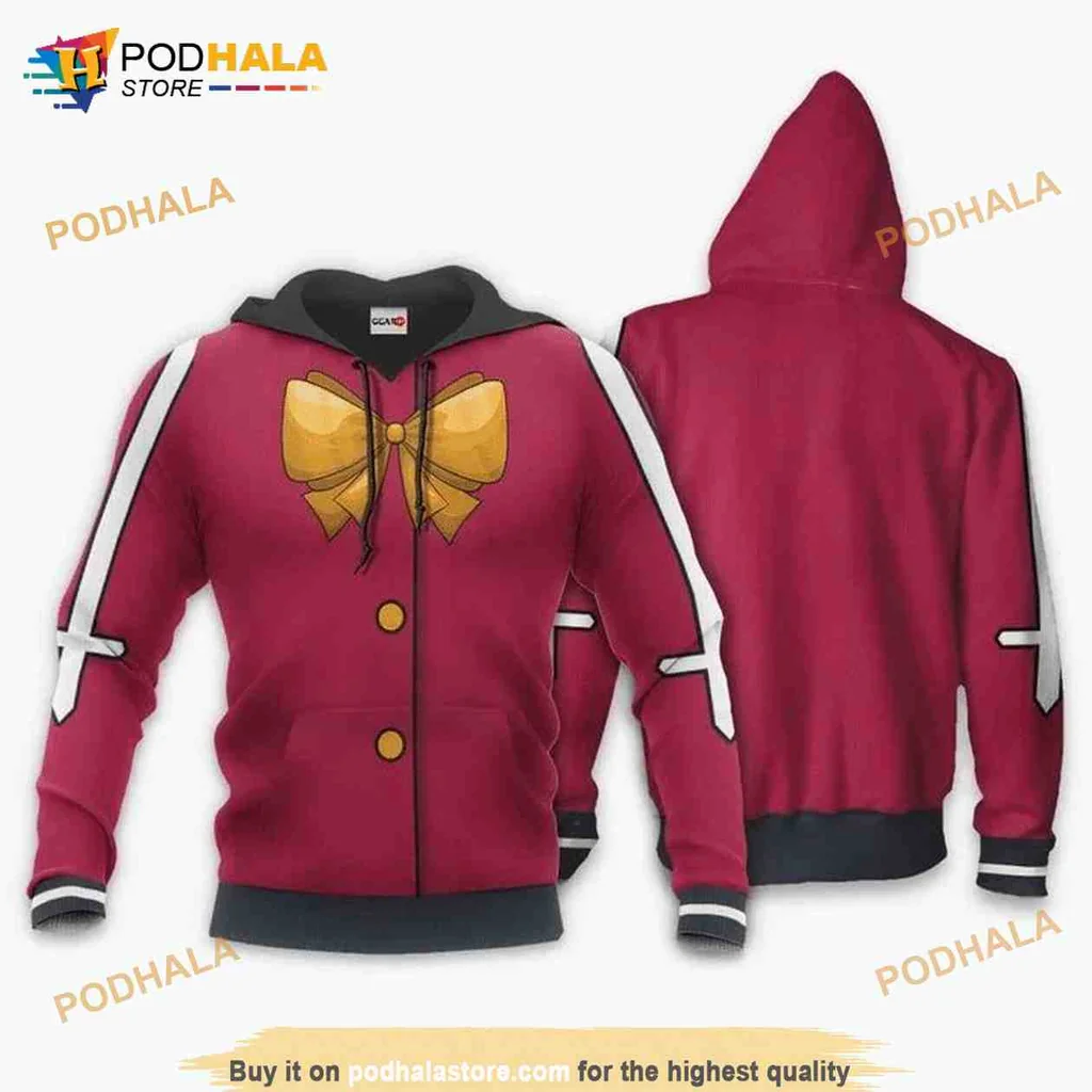 Playful Fairy Tail Anime 3d Hoodie With Bold Yellow Bow Design
