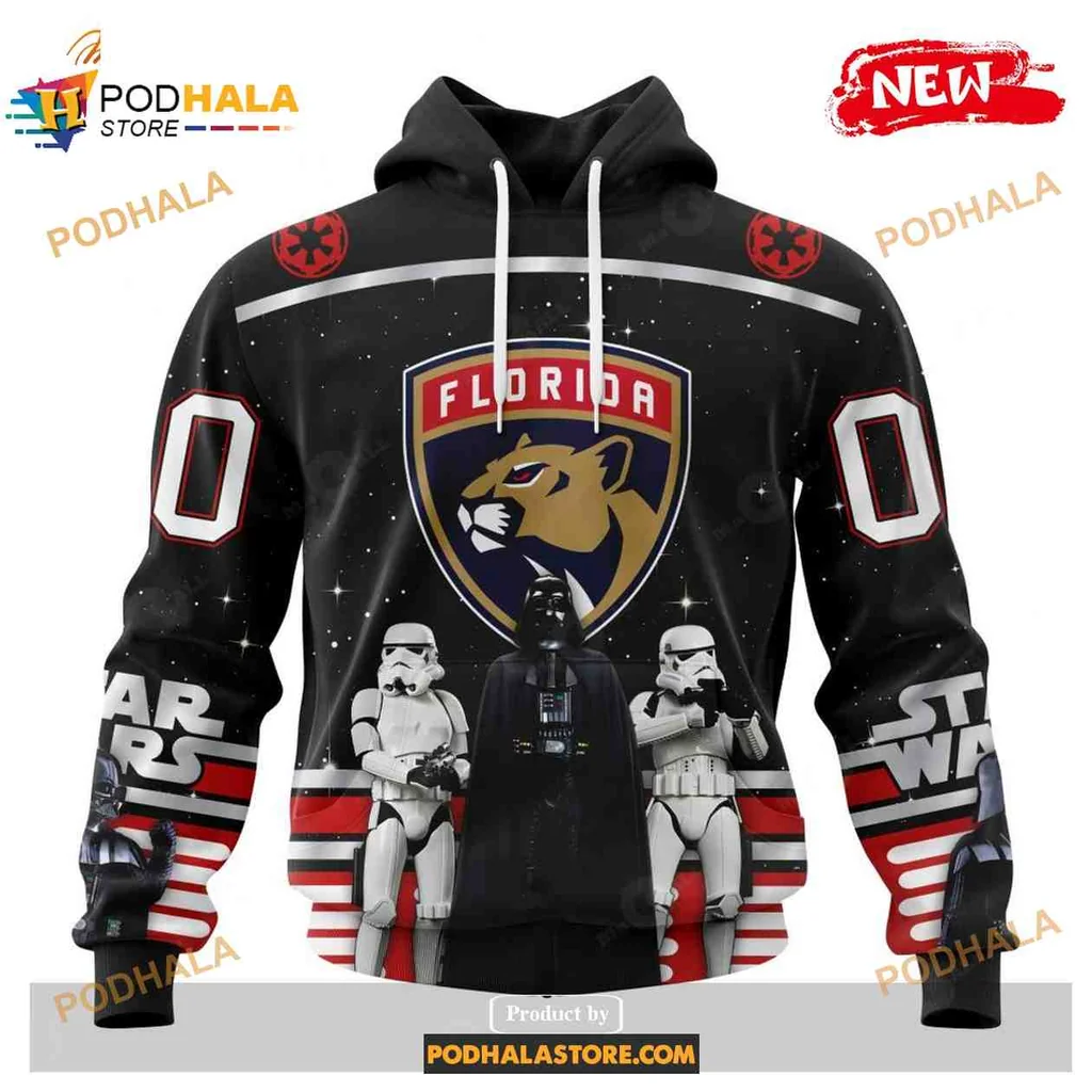 Playful Florida Panthers Star Wars 3d Hoodie With Iconic Characters