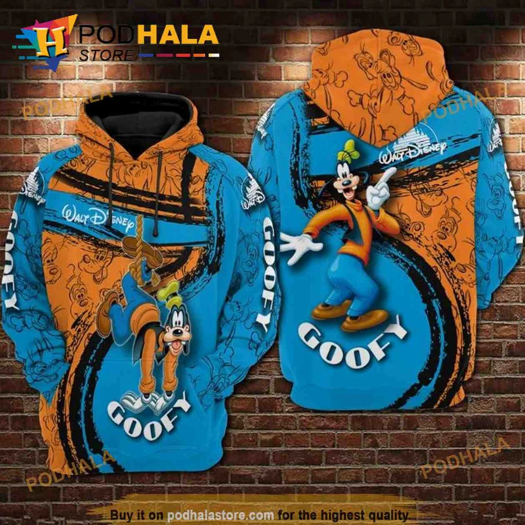Playful Goofy Cartoon 3d Hoodie With Colorful All Over Print