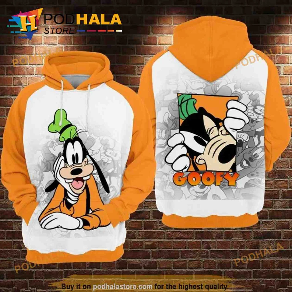 Playful Goofy Dog Character 3d Hoodie Featuring Whimsical Design And Bold Colors