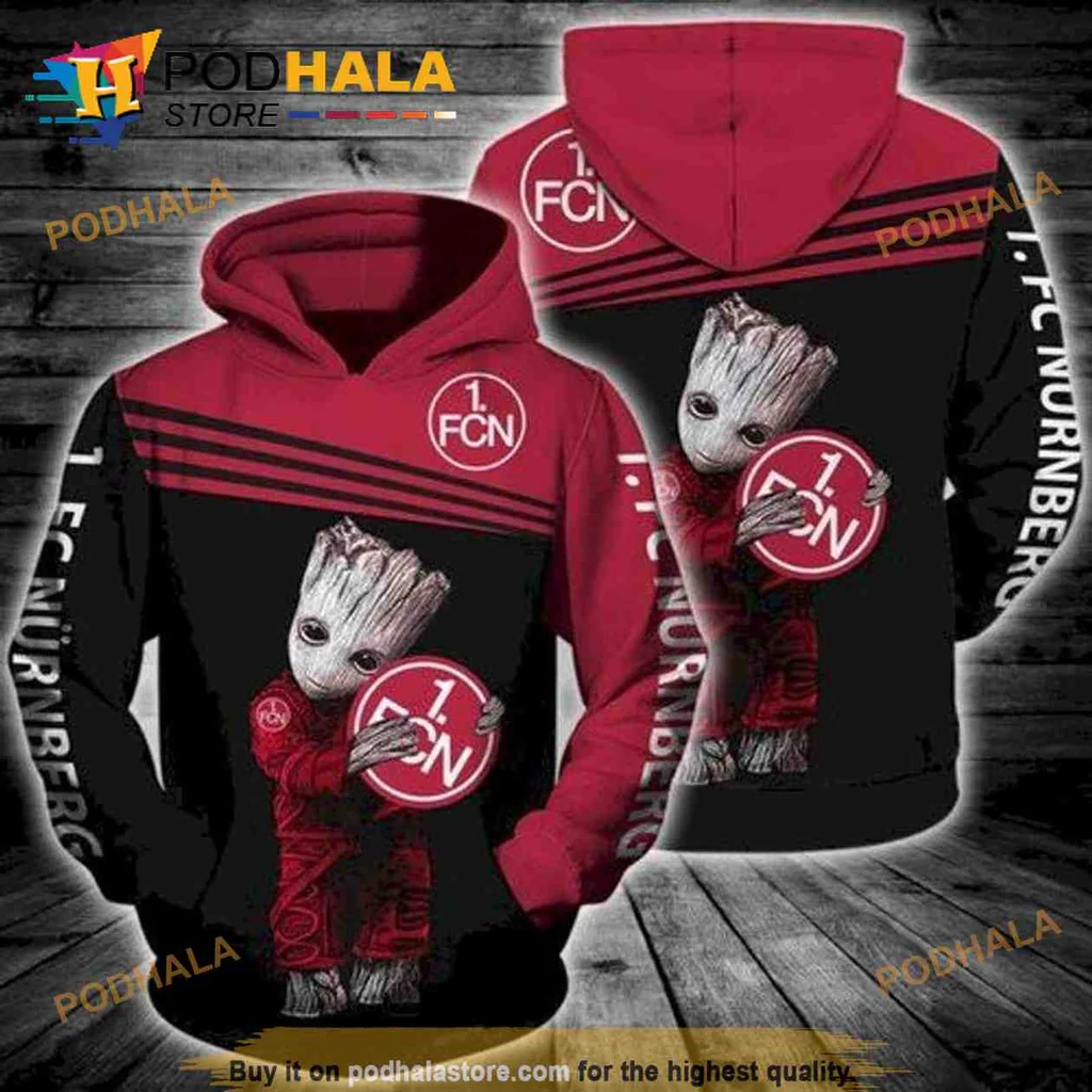 Playful Groot Soccer 3d Hoodie With 1 Fc Nurnberg Design