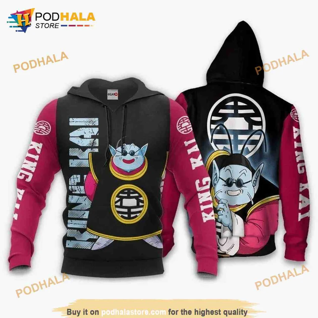 Playful King Kai Dragon Ball 3d Hoodie Featuring Vibrant Design