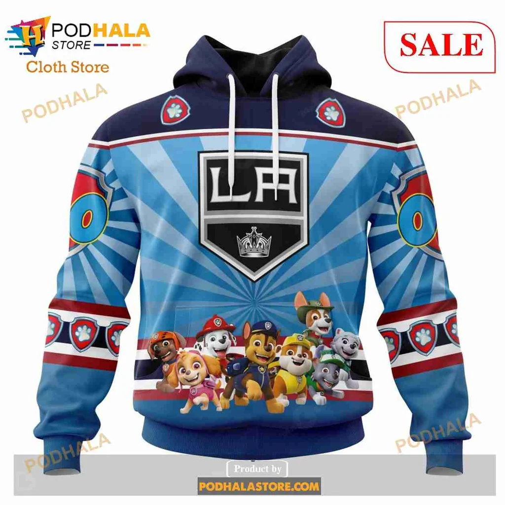 Playful Los Angeles Kings Paw Patrol Hoodie 3d Featuring Vibrant Characters
