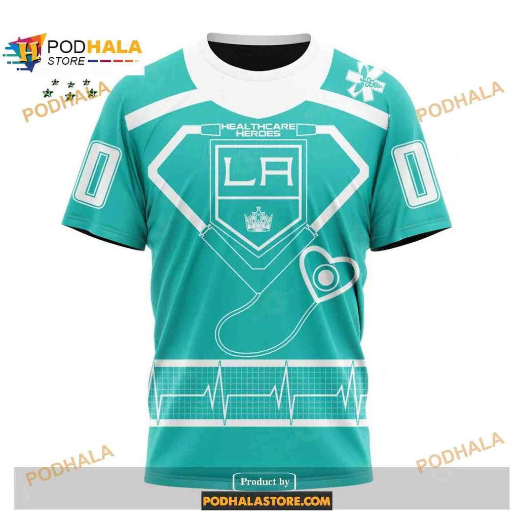 Playful Los Angeles Kings Superhero AOP Hoodie With Heartbeat Design Playful Los Angeles Kings Superhero AOP Hoodie With Heartbeat Design
