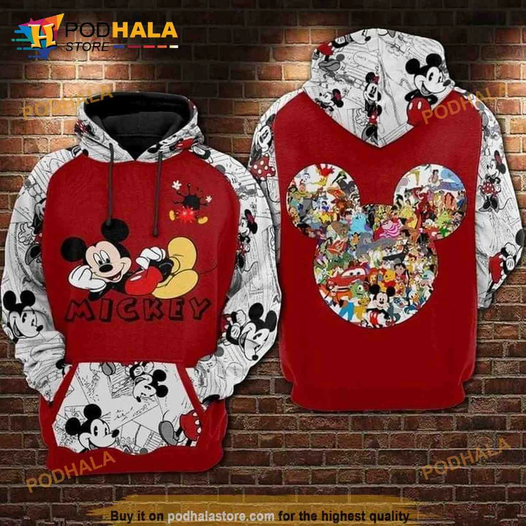 Playful Mickey Mouse Friends 3d Hoodie Featuring Vibrant Cartoon Design