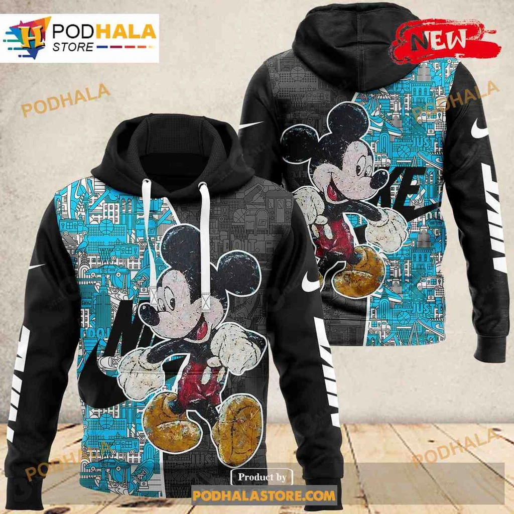 Playful Mickey Mouse Nike 3d Hoodie Featuring Bright Colors And Fun Design