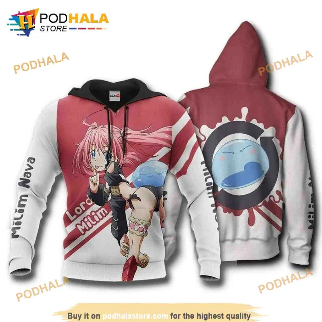Playful Milim Nava Slime 3d Hoodie With Colorful Anime Design