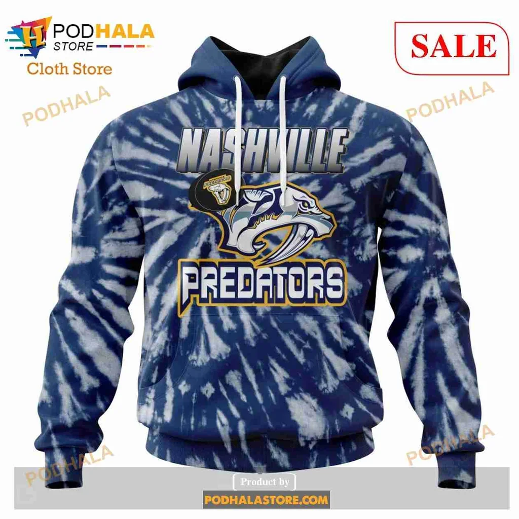 Playful Nashville Predators Catfish 3d Hoodie With Vibrant Tie Dye Design