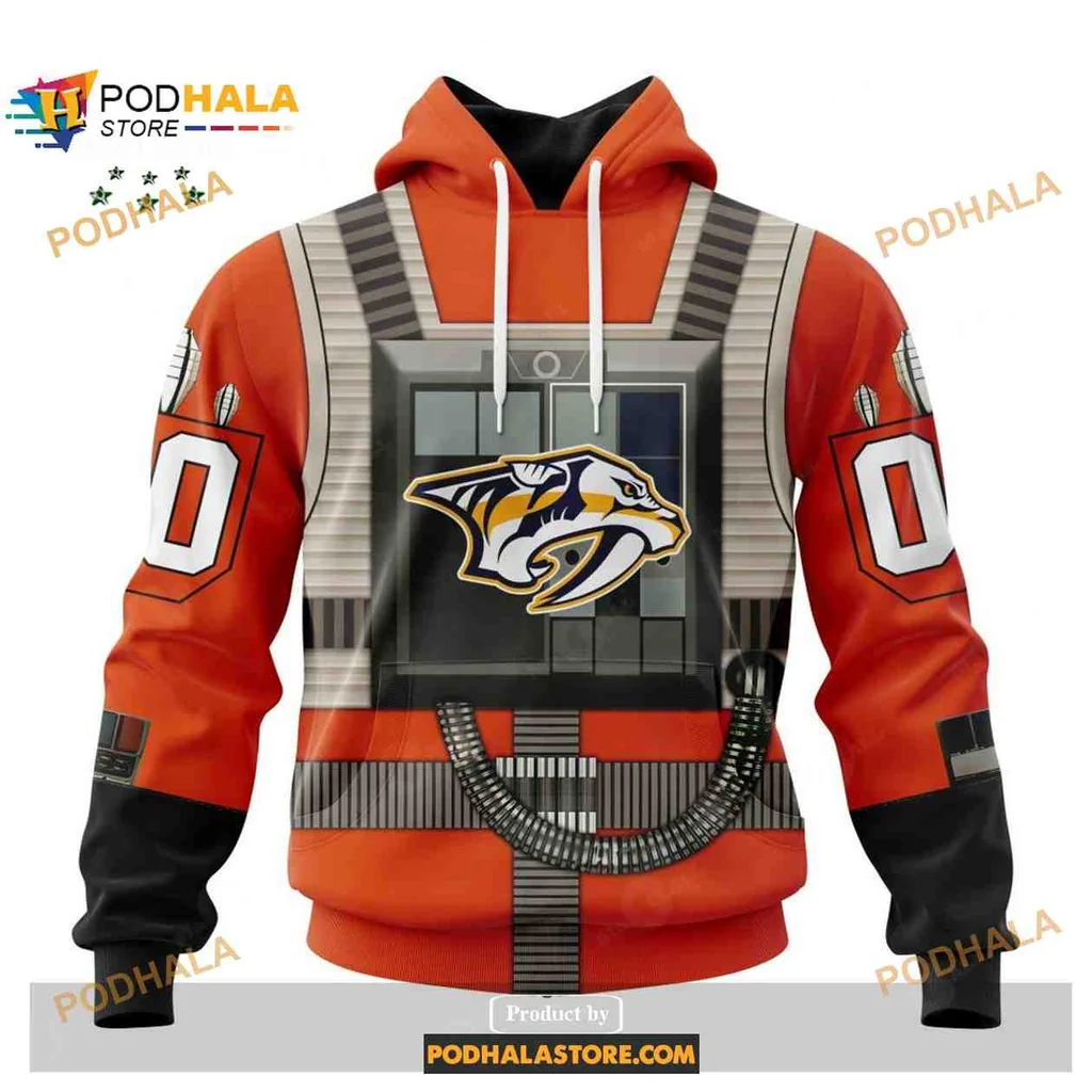 Playful Nashville Predators Star Wars Rebel Pilot Hoodie 3d Design