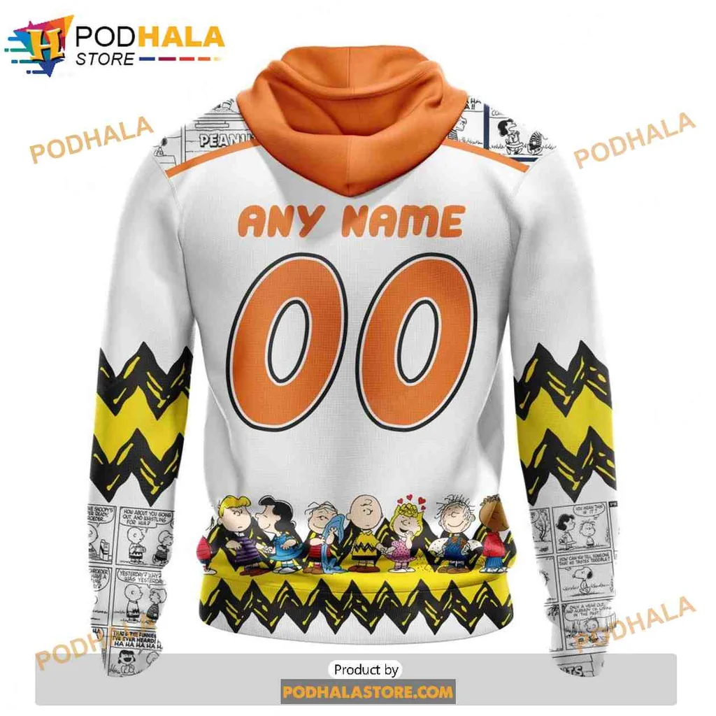 Playful New York Islanders Peanuts All Over Print Hoodie Featuring Snoopy And Friends Playful New York Islanders Peanuts All Over Print Hoodie Featuring Snoopy And Friends