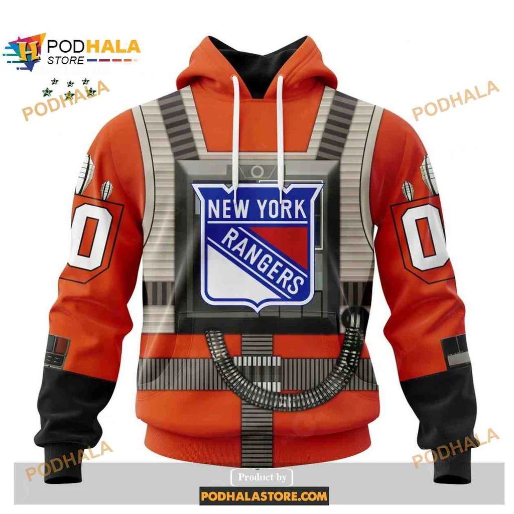 Playful New York Rangers Rebel Pilot Hoodie Featuring Iconic Flight Suit Design