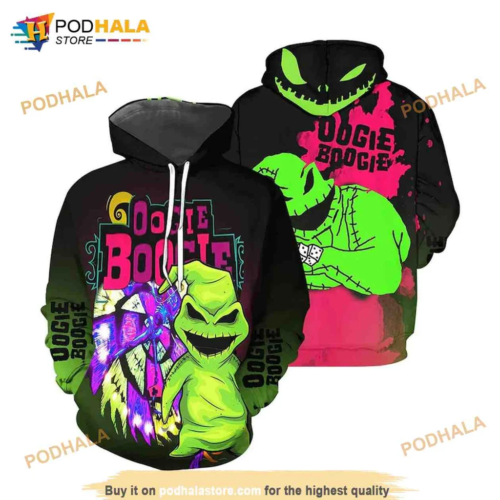 Playful Oogie Boogie 3d Hoodie With Colorful Halloween Design