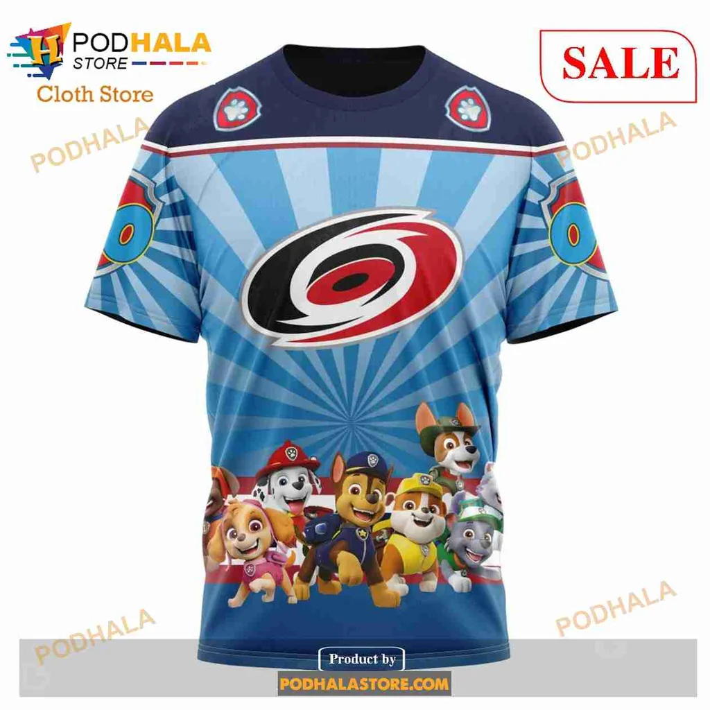 Playful Paw Patrol Carolina Hurricanes 3d Hoodie With Colorful Characters - Product View 6 Playful Paw Patrol Carolina Hurricanes 3d Hoodie With Colorful Characters - Product View 6