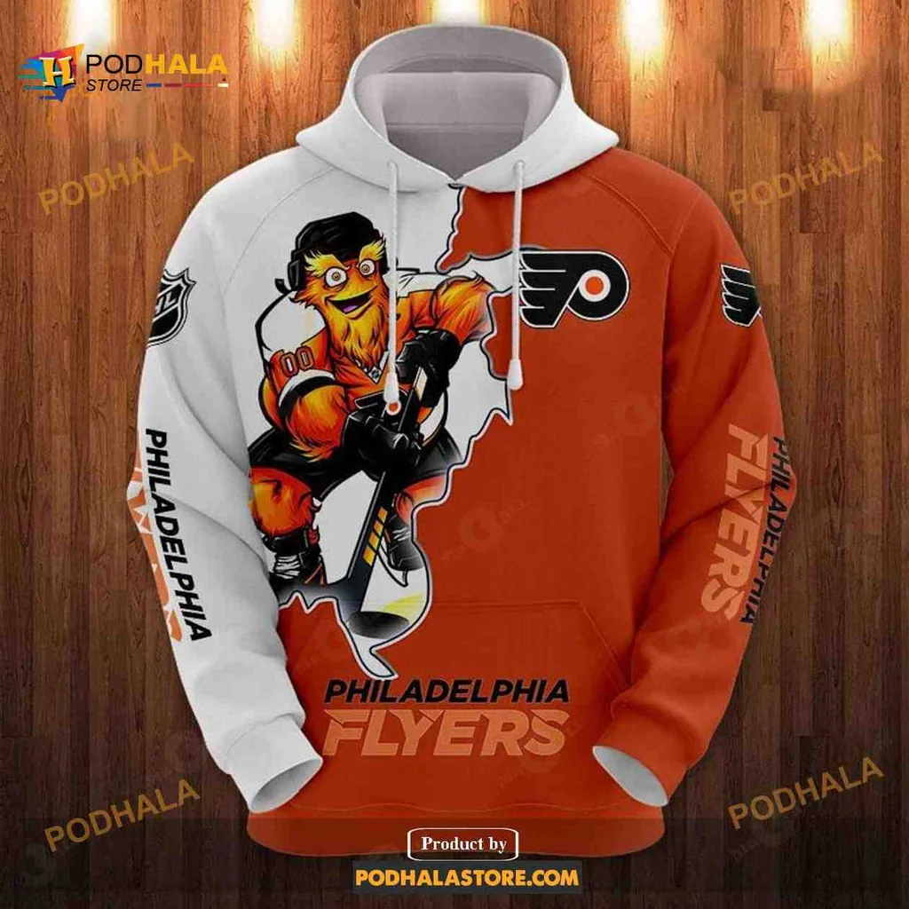Playful Philadelphia Flyers Mascot 3d Hoodie With Bold Team Spirit