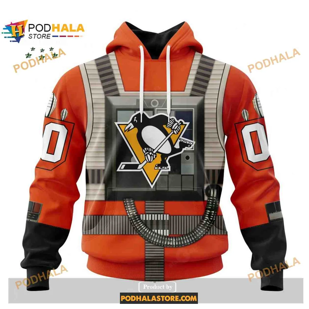 Playful Pittsburgh Penguins Rebel Pilot Hoodie 3d Design Featuring Iconic Colors
