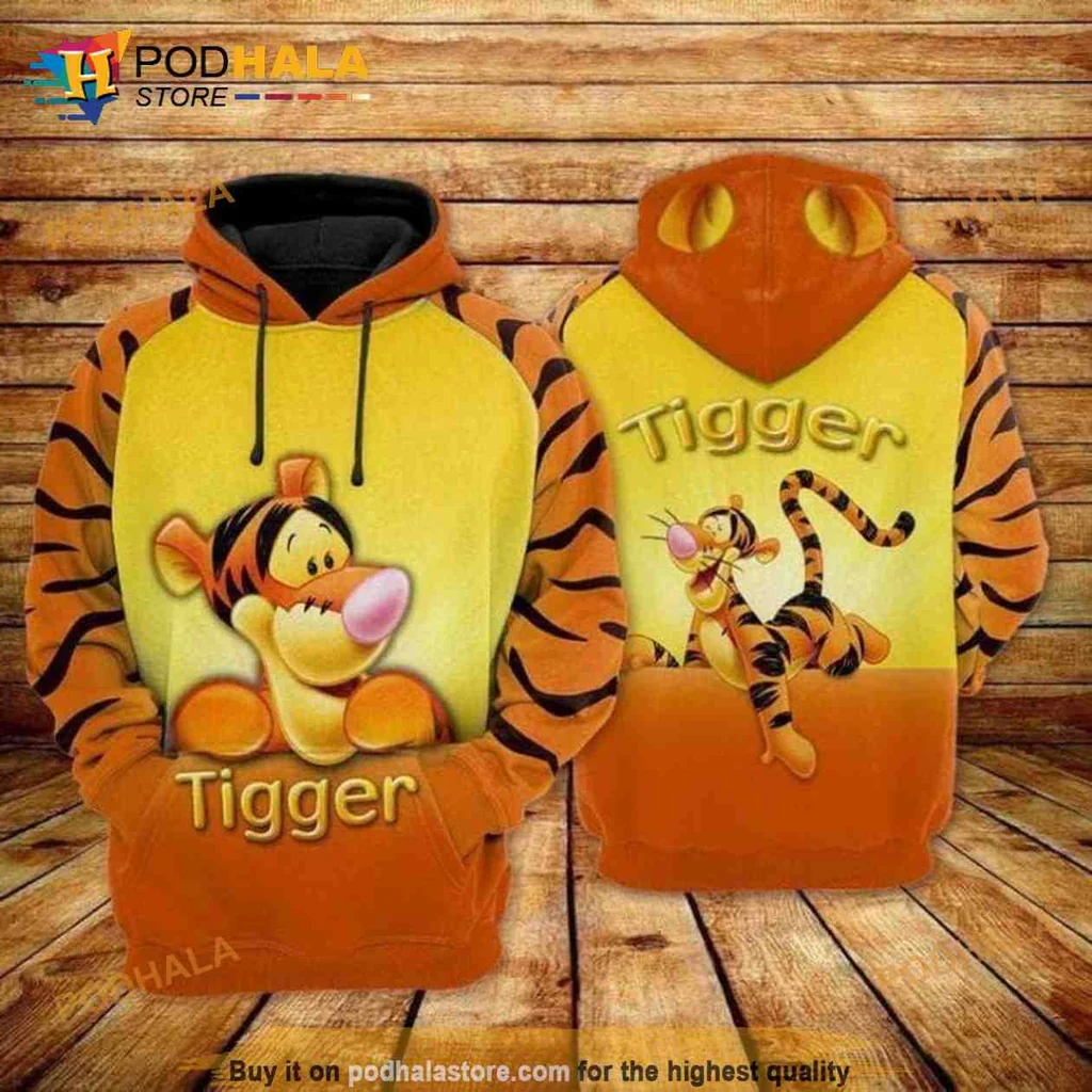 Playful Tigger 3d Hoodie With Cheerful Design And Vibrant Colors