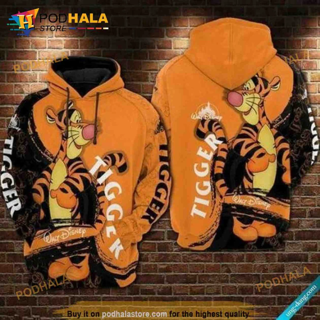 Playful Tigger Cartoon 3d Hoodie Featuring Vibrant Disney Design