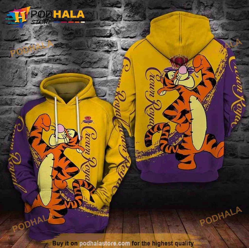 Playful Tigger Crown Royal 3d Hoodie Featuring Disney Character Design