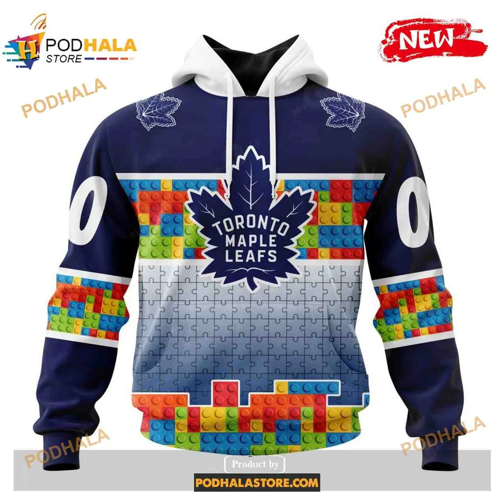 Playful Toronto Maple Leafs 3d Hoodie With Vibrant Gradient Design