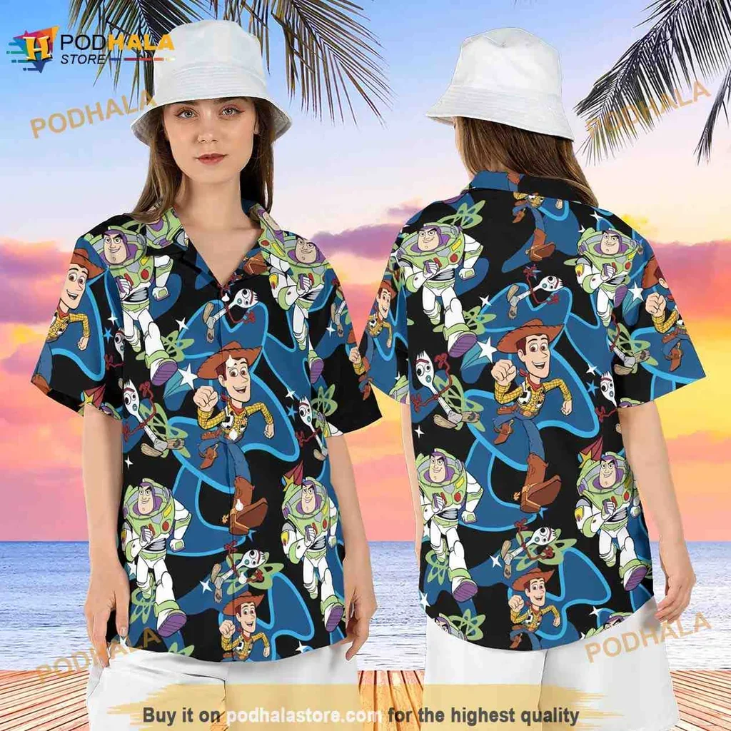 Playful Toy Story Hawaiian Shirt Featuring Woody And Buzz Lightyear