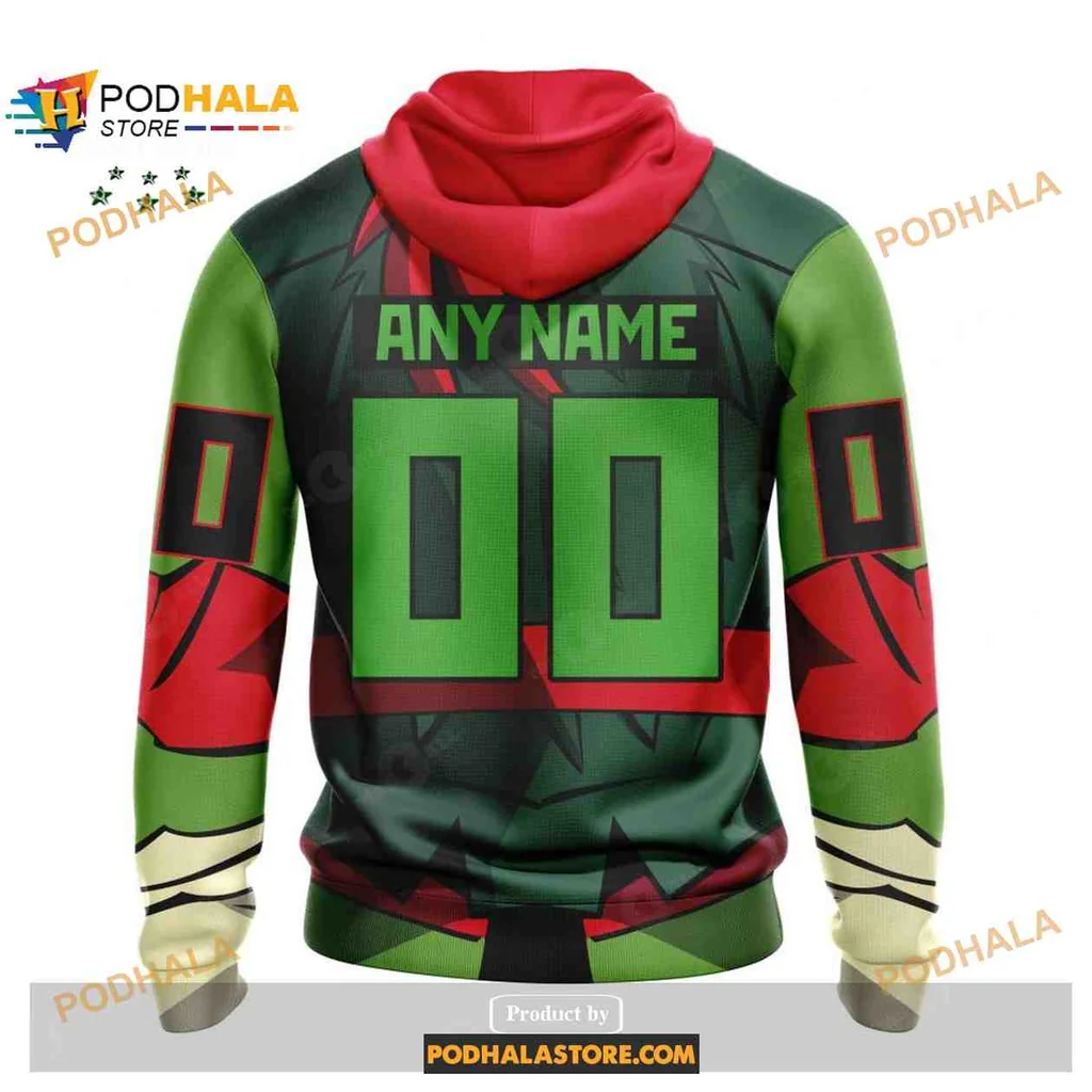 Playful Vancouver Canucks Ninja Turtles All Over Print Hoodie With Orca Design Playful Vancouver Canucks Ninja Turtles All Over Print Hoodie With Orca Design