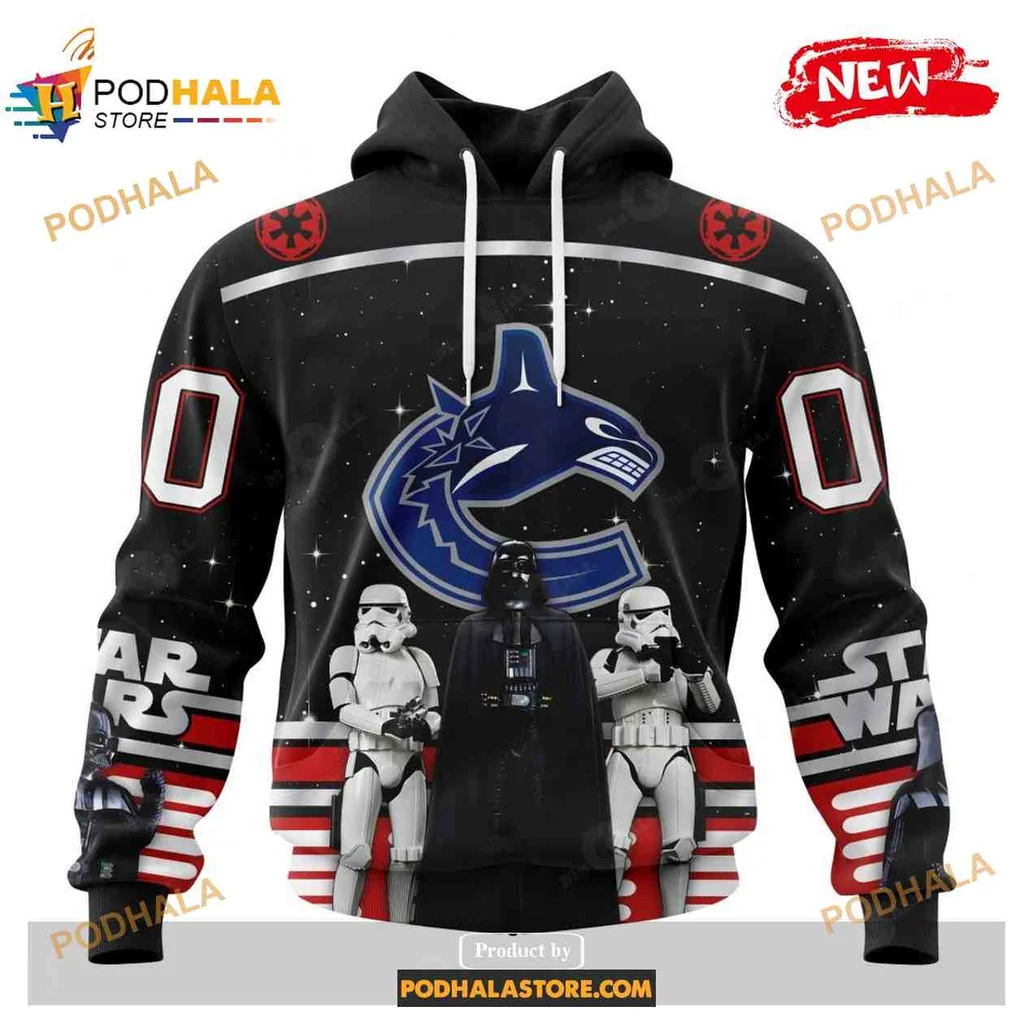 Playful Vancouver Canucks Star Wars 3d Hoodie With Stormtroopers