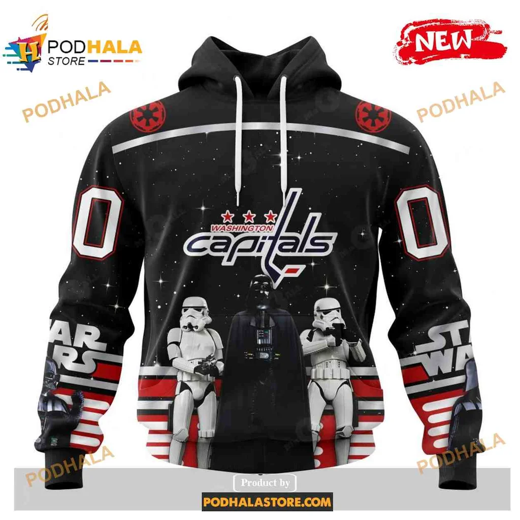 Playful Washington Capitals Star Wars 3d Hoodie With Stormtroopers Design