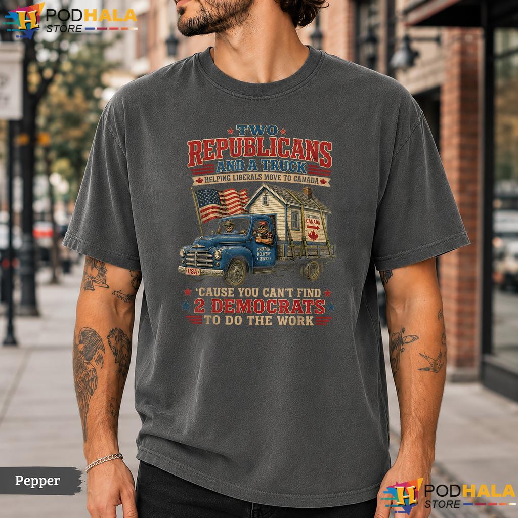 Political Humor Truck Comfort Colors T-Shirt Two Republicans Graphic Top