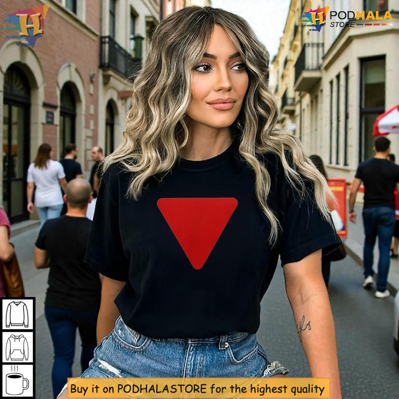 Political Resistance Statement Tee Centered On Red Triangle Shirt Protest Message
