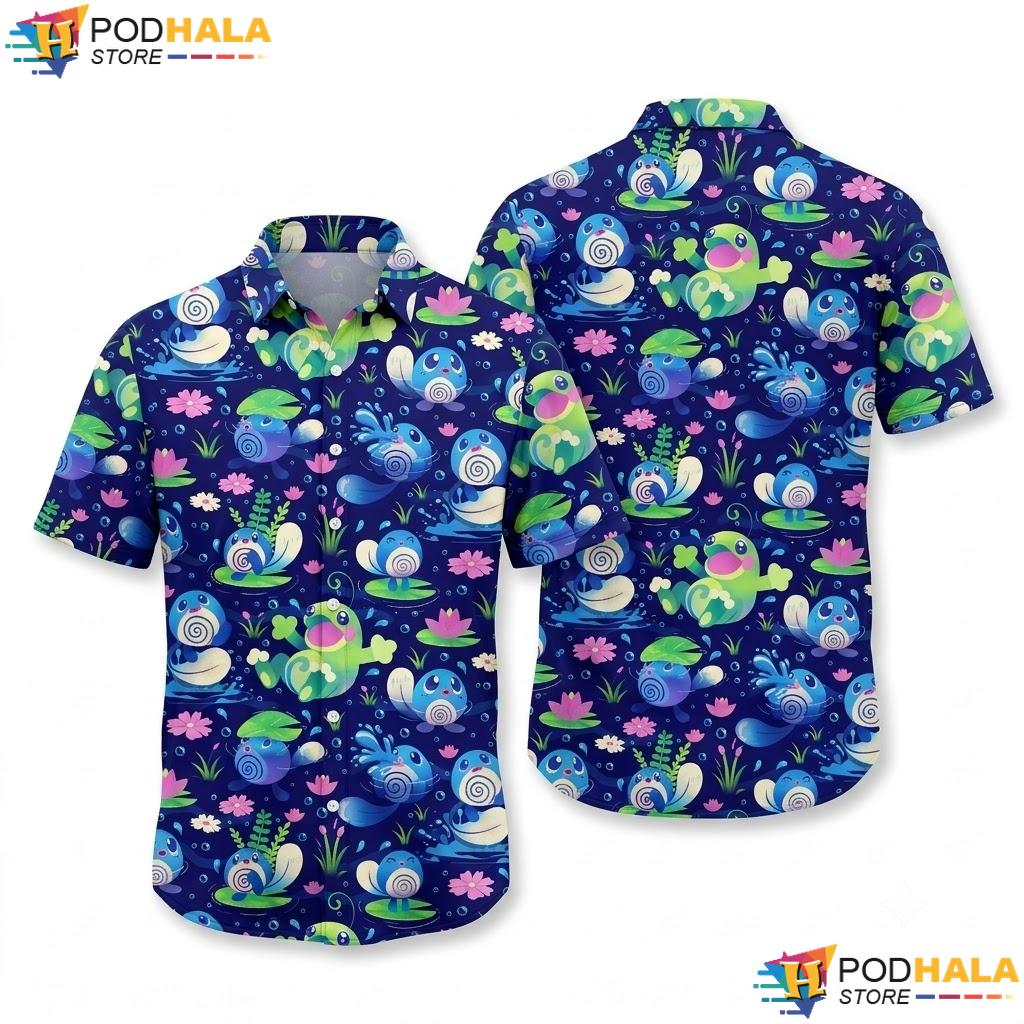 Poliwag Water Pattern Hawaiian Shirt Tropical Summer Beach Outfit Top