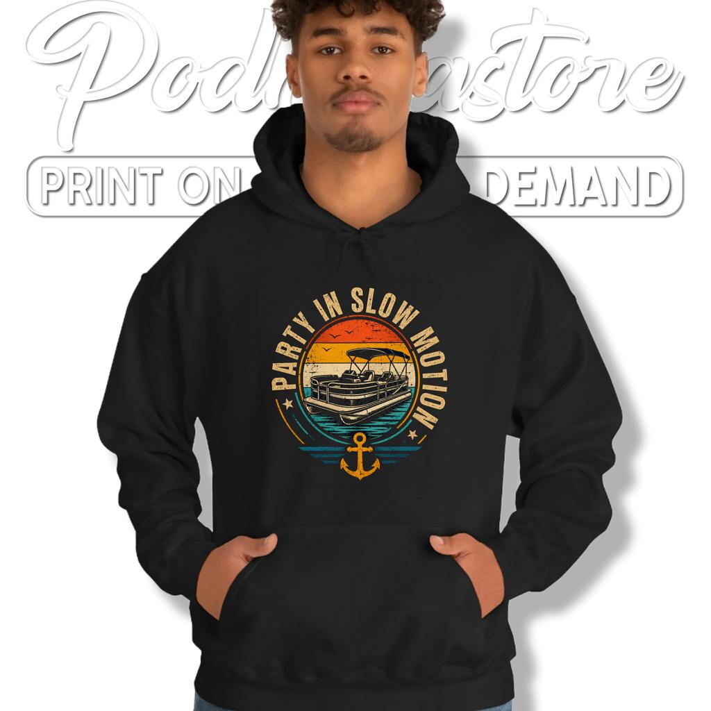 Pontoon Party Slow Motion Shirt Funny Boat Lake Drinking Humor Top Pontoon Party Slow Motion Shirt Funny Boat Lake Drinking Humor Top