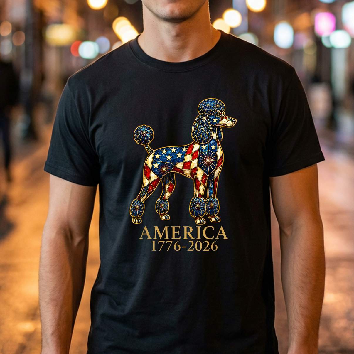 Poodle Patriotic US Flag Tshirt America 1776 To 2026 Anniversary Top Poodle Patriotic US Flag Tshirt America 1776 To 2026 Anniversary Top